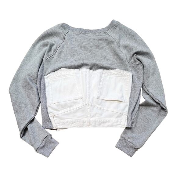 ETICA Upcycled Block Sweatshirt White / Grey Size S - Picture 2 of 9